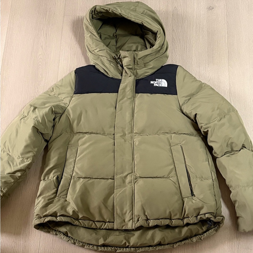 The North Face Khaki and Black Hooded Jacket